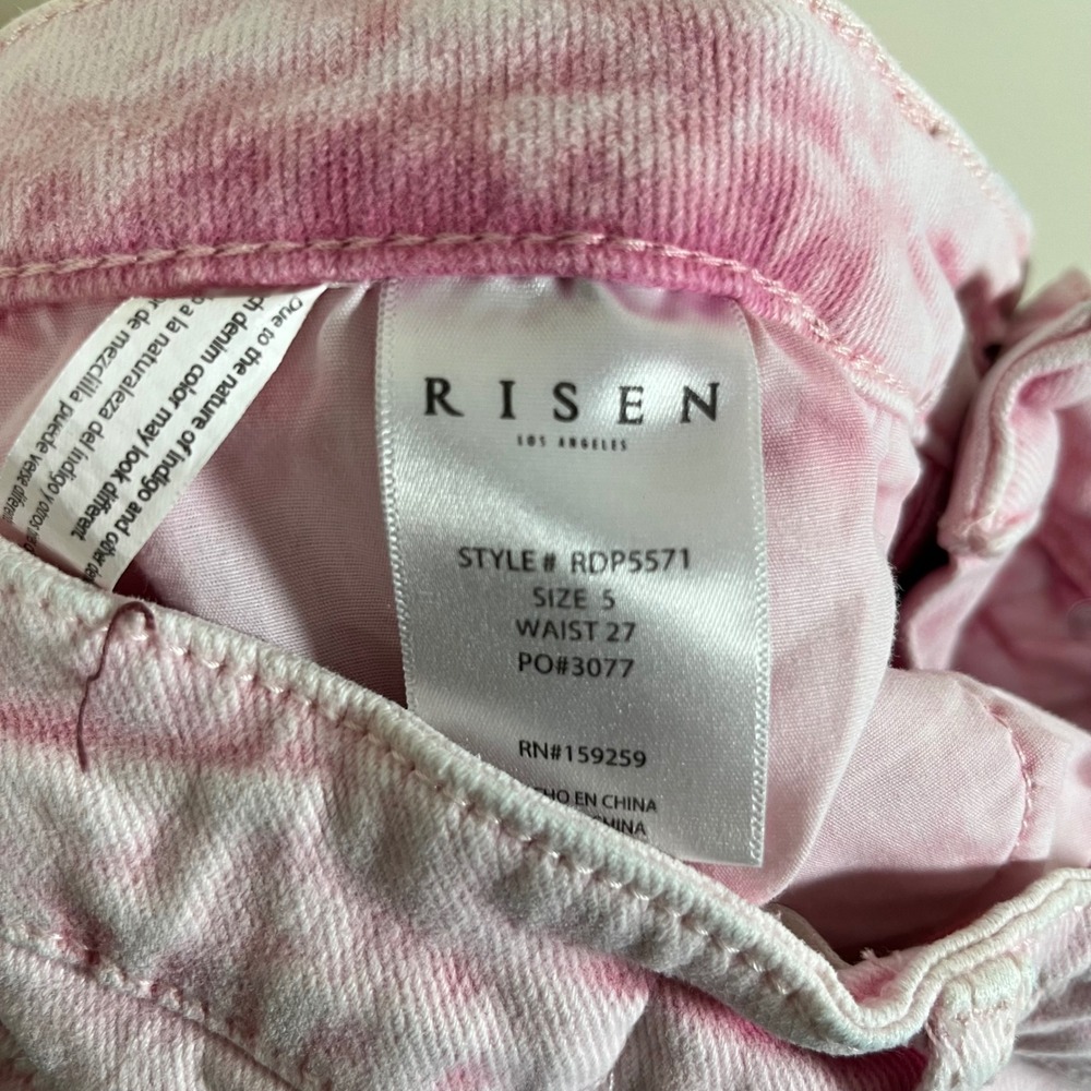 Risen Jeans Acid Pink High Rise Wide Leg Jeans Womens 27 Coquette Boho Whimsical - Picture 6 of 6